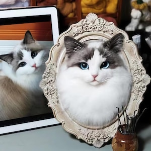 Portraits d'animaux de compagnie en feutre 3D personnalisés, Animaux de compagnie en feutre personnalisés, Chat en feutre personnalisé, Cadres photo d'animaux en feutre, Monument commémoratif d'un animal de compagnie, Cadeau pour les amoureux des animaux, Cadeau pour maman
