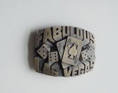 1980 Solid Brass Fabulous Las Vegas Belt Buckle. Indiana Metal Craft.