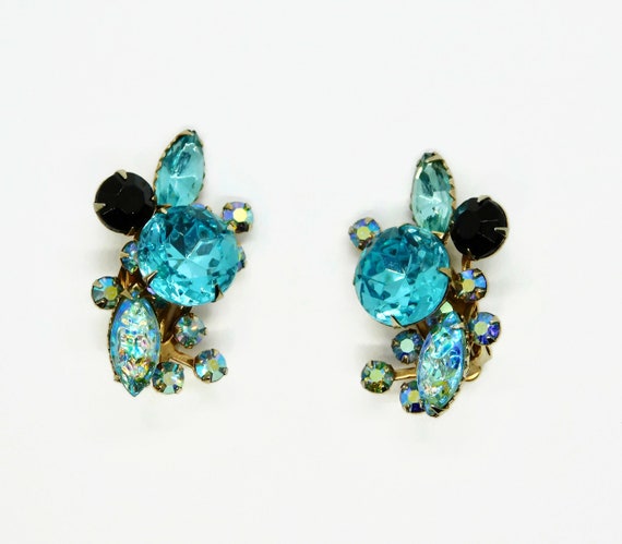 Gorgeous Blue,Black AB Rhinestones and Lava Glass… - image 7