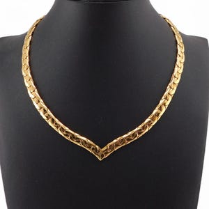 1980s Napier Gold tone Choker Necklace. Vintage Heart Choker Napier.