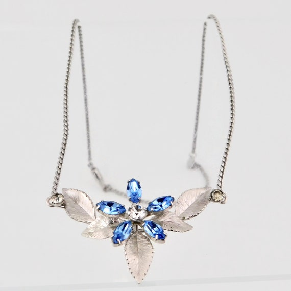 Vintage KREMENTZ White Gold Overlay Blue and Clea… - image 3