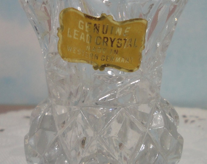 Lead Crystal Toothpick Holder. Made in W. Germany Etsy