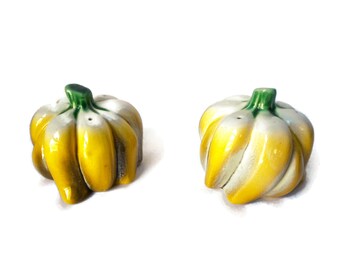 Vintage Ceramic Squash Salt and Pepper Shakers. Made in Italy