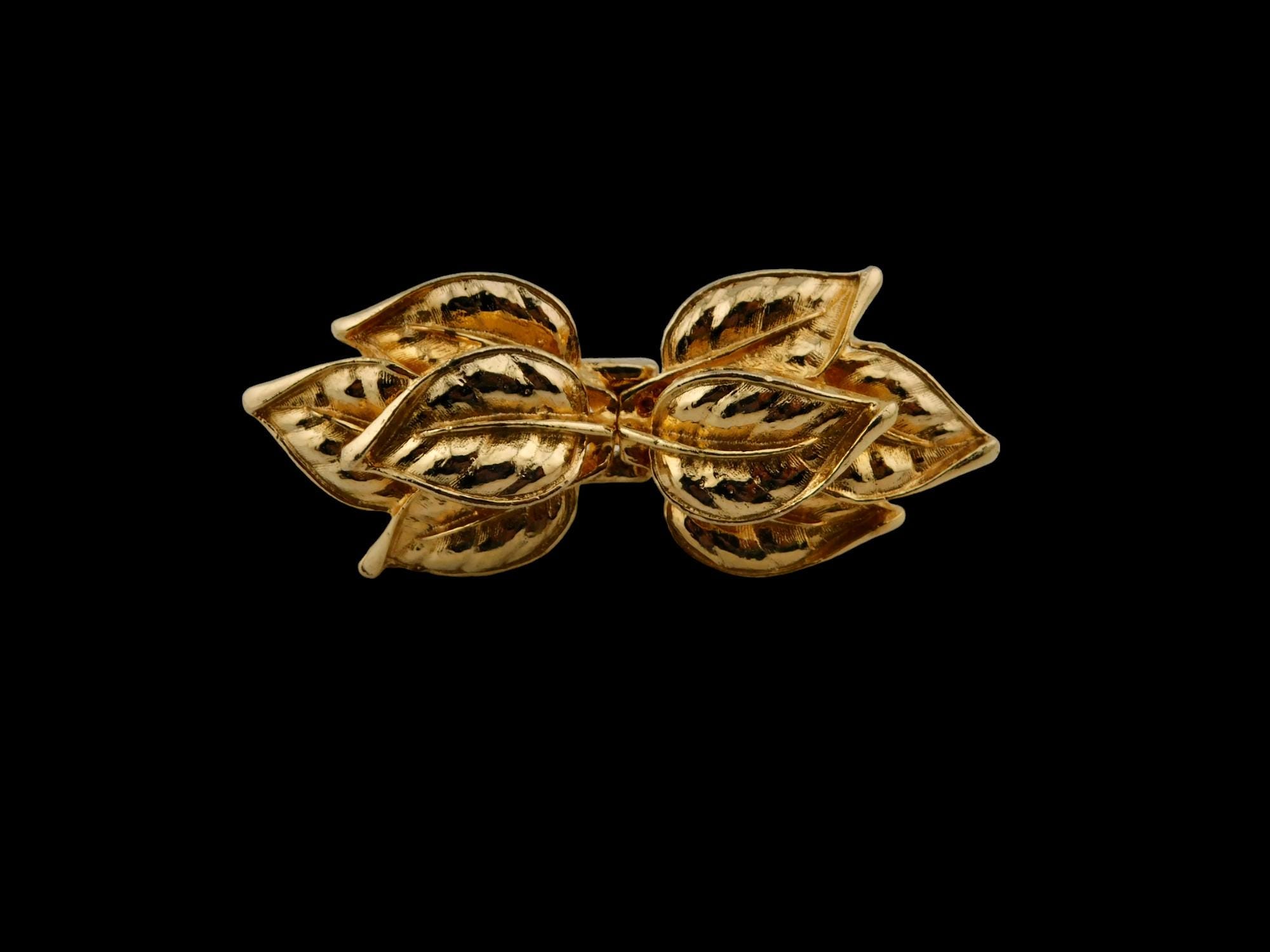 Vintage Mimi D Gold Plated Leaf Black Velvet 1976 Interlocking Belt 1976 Mimi Di N. Gold-tone Plating Leaves Buckles. - Etsy main image 3