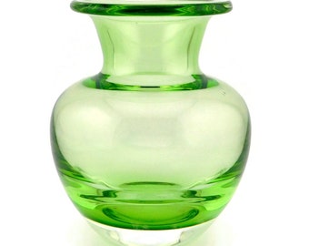 Crystal Miller Rogaska Lime Green Flower Vase.