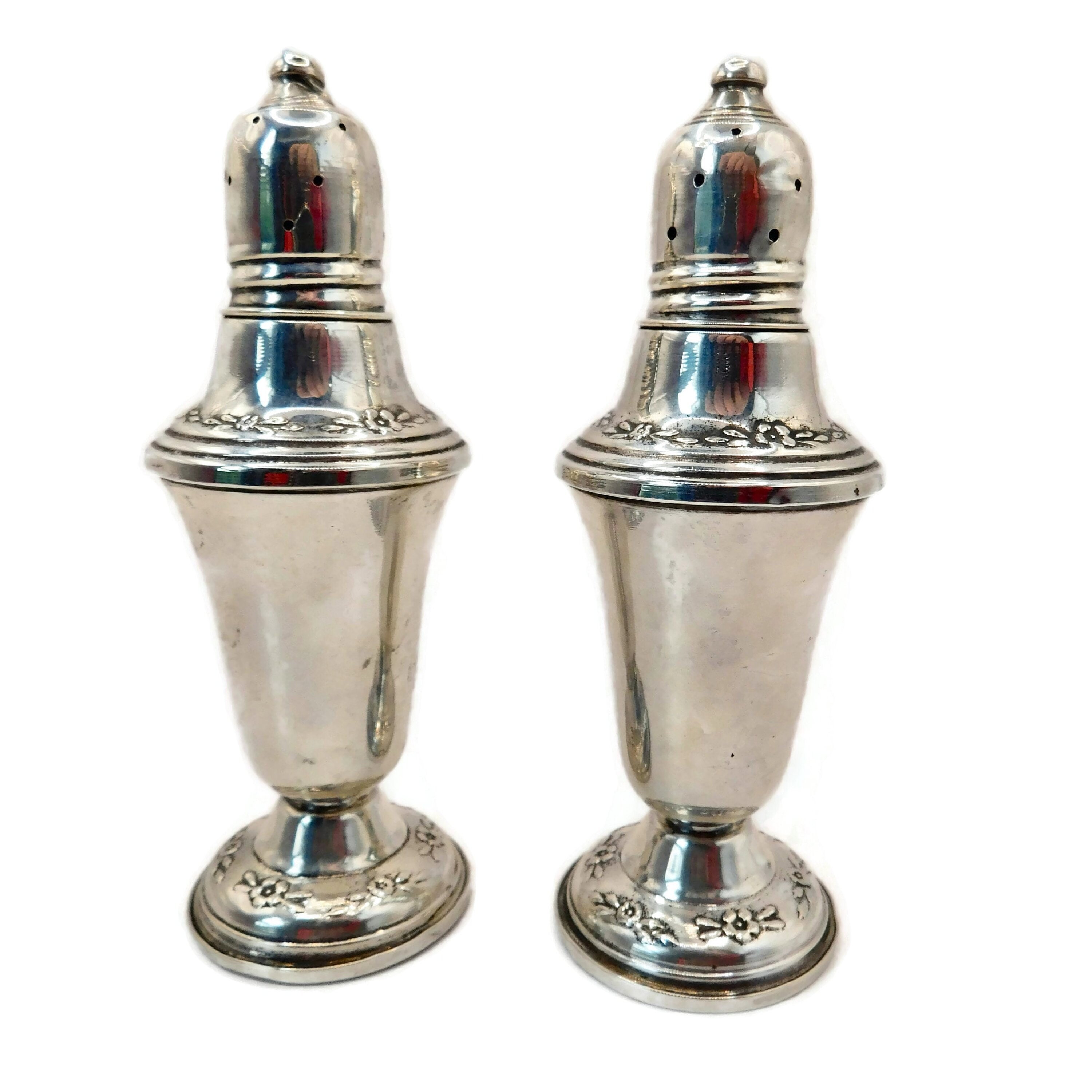 Vintage Garden Silversmiths LTD Silver Weighted Salt and Pepper