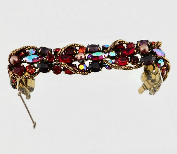 Stunning KRAMER Of N.Y Rhinestones Bracelet. Red,… - image 7