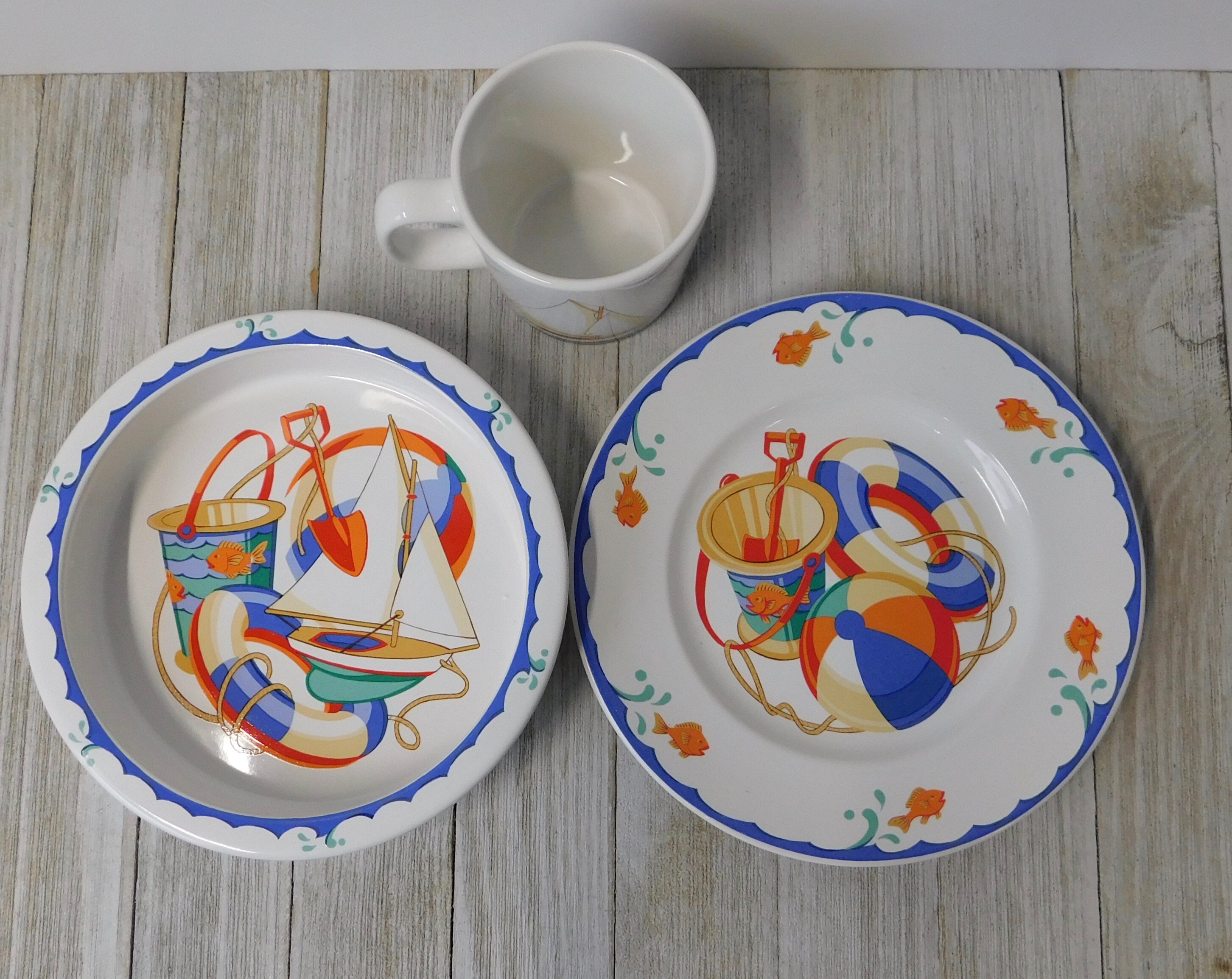 TIFFANY & Co. Tiffany Shore Bowl, Plate and Mug Child Set