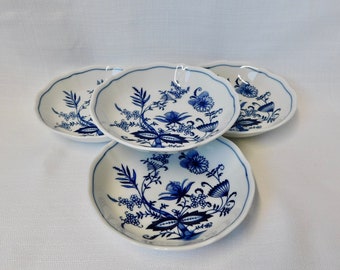 Blue Onion Bavaria Germany Berry Bowl/Sauce Bowl. Set of 4. Scalloped rims.