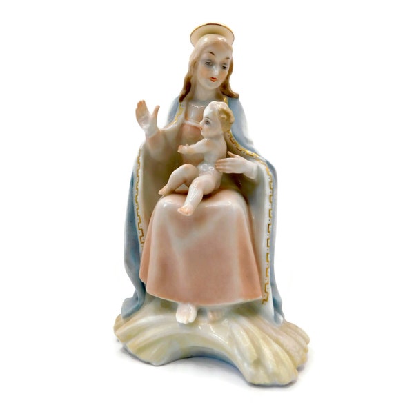 German Porcelain Mary and Baby Jesus. Hutschenreuther Selb LHS Germany Kunstabteilun. Artist C. Werder