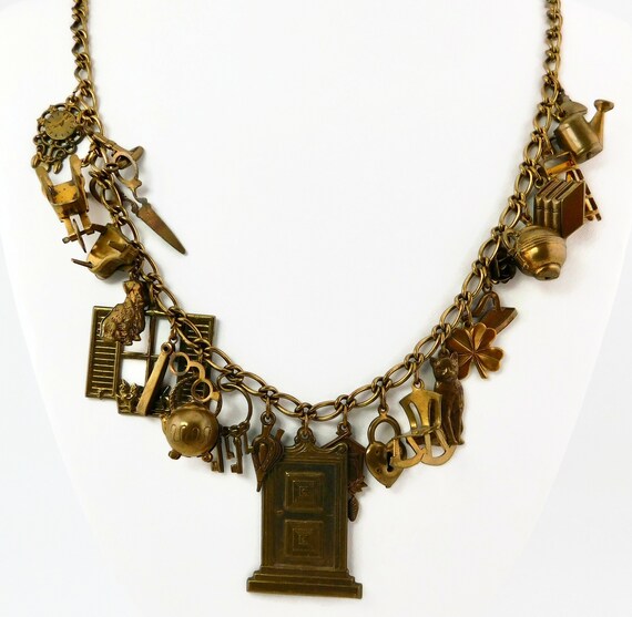 Piddling Links KINGSTON N.Y Brass Charms Necklace… - image 9
