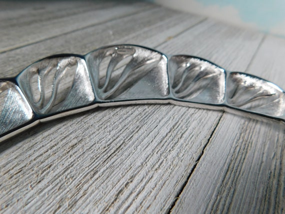 Vintage MONET Silver tone metal Modernist Choker … - image 7