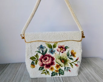 flower beaded bag