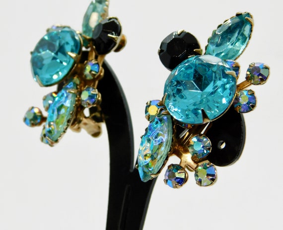 Gorgeous Blue,Black AB Rhinestones and Lava Glass… - image 6