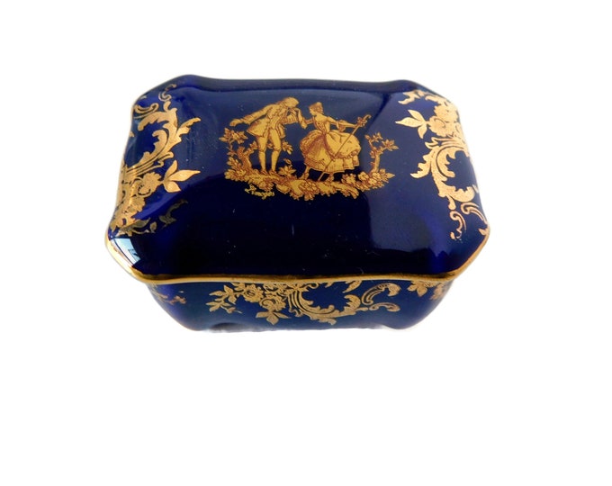 Vintage Artistique F.M Limoges France Cobalt Blue Porcelain Etsy