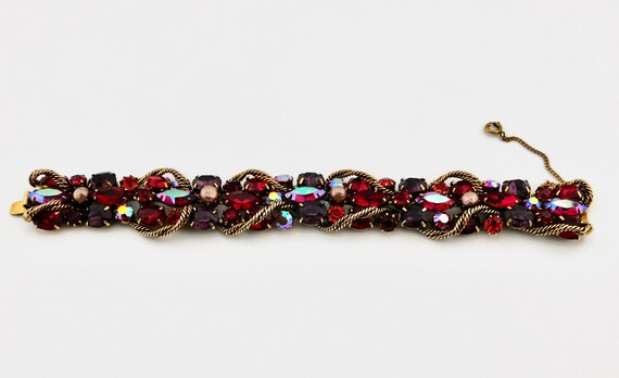 Stunning KRAMER Of N.Y Rhinestones Bracelet. Red,… - image 8