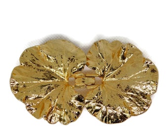 1981 Mimi Di N Gold tone Geranium Leaf Belt Buckle.
