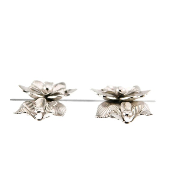 CORO Silver tone Floral Climber Earrings. - image 5