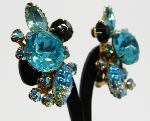 Gorgeous Blue,Black AB Rhinestones and Lava Glass… - image 5