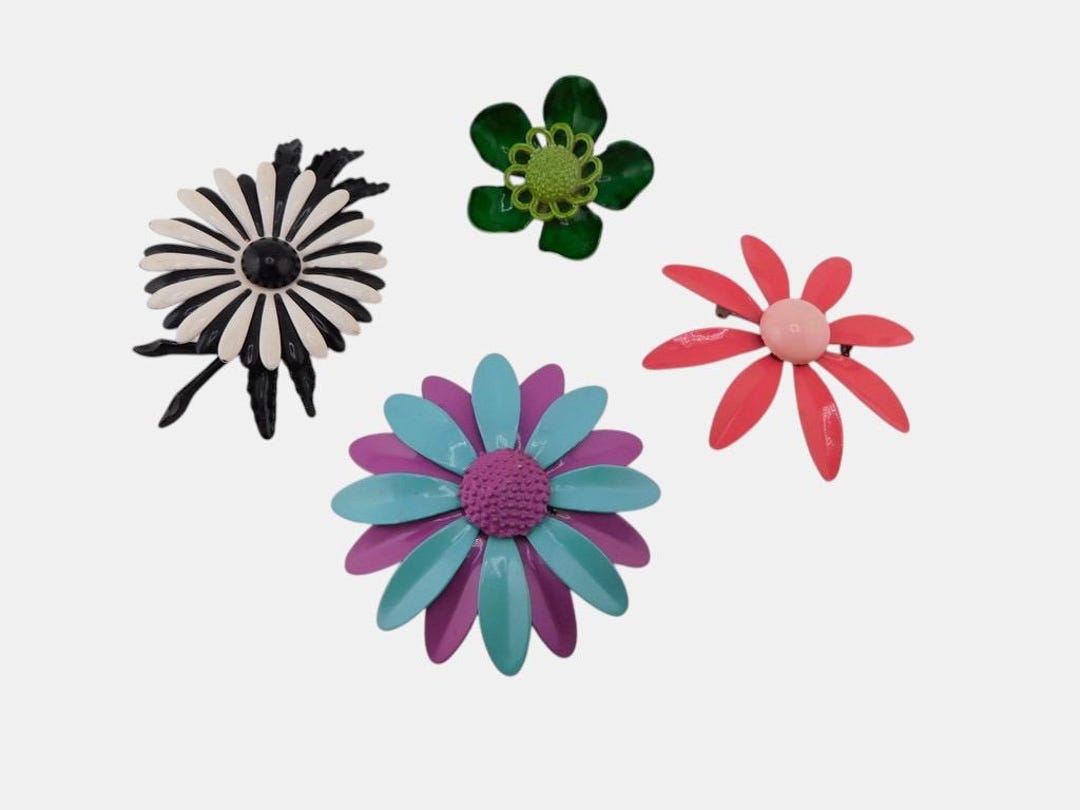 1960s Enamel Flower Brooch Choice. - Etsy