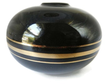 Vintage Italian Porcelain  Black with Gold,Round Spacer for Chandelier, Sconces, Lamp. Altered Art