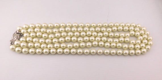 KJL Kenneth Jay Lane Faux Pearl Necklace, Rhinest… - image 5