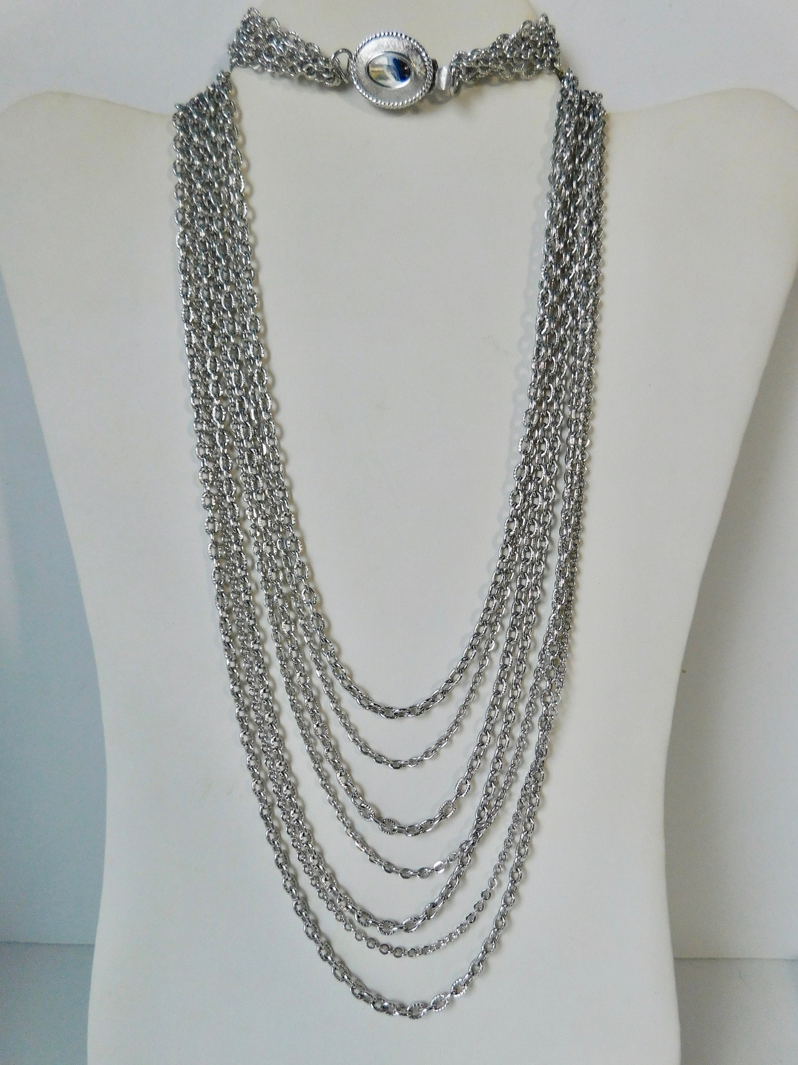 1972 AVON Silver Tone Multi Strands Chain Necklace and - Etsy