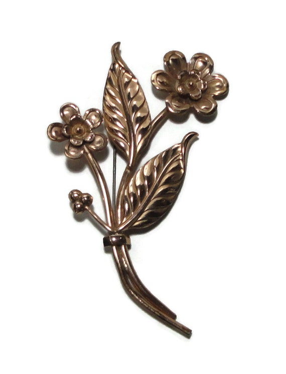 Mid-Century Coro Large Floral Bouquet  Brooch. St… - image 1