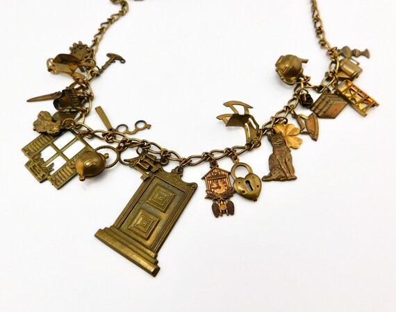 Piddling Links KINGSTON N.Y Brass Charms Necklace… - image 5