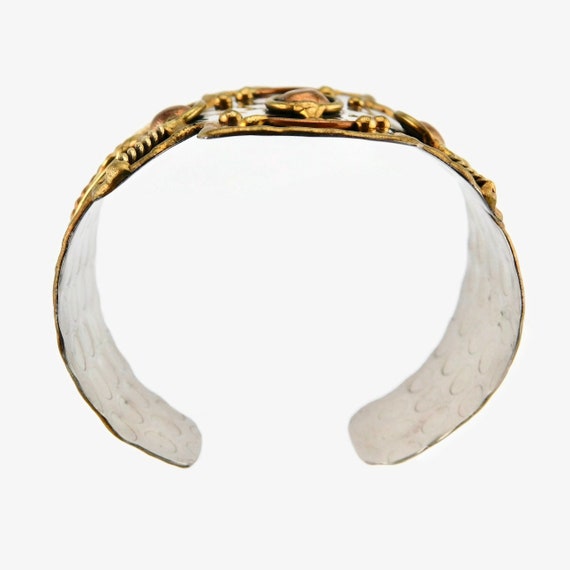 Mixed Metal Hand Made Boho Cuff Bracelet. - image 2