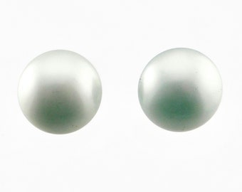 Trifari with CrownMint Green Faux Pearls Dome Earrings.