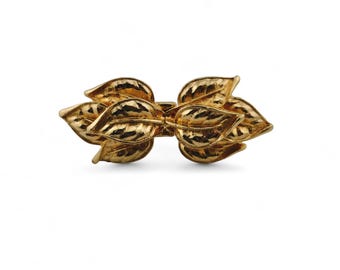 Mimi Di N 1976 Fox Belt Buckle VTG Mimi Di N 1976 Gold Tone Interlocking Leaf Belt Buckle  main image 4