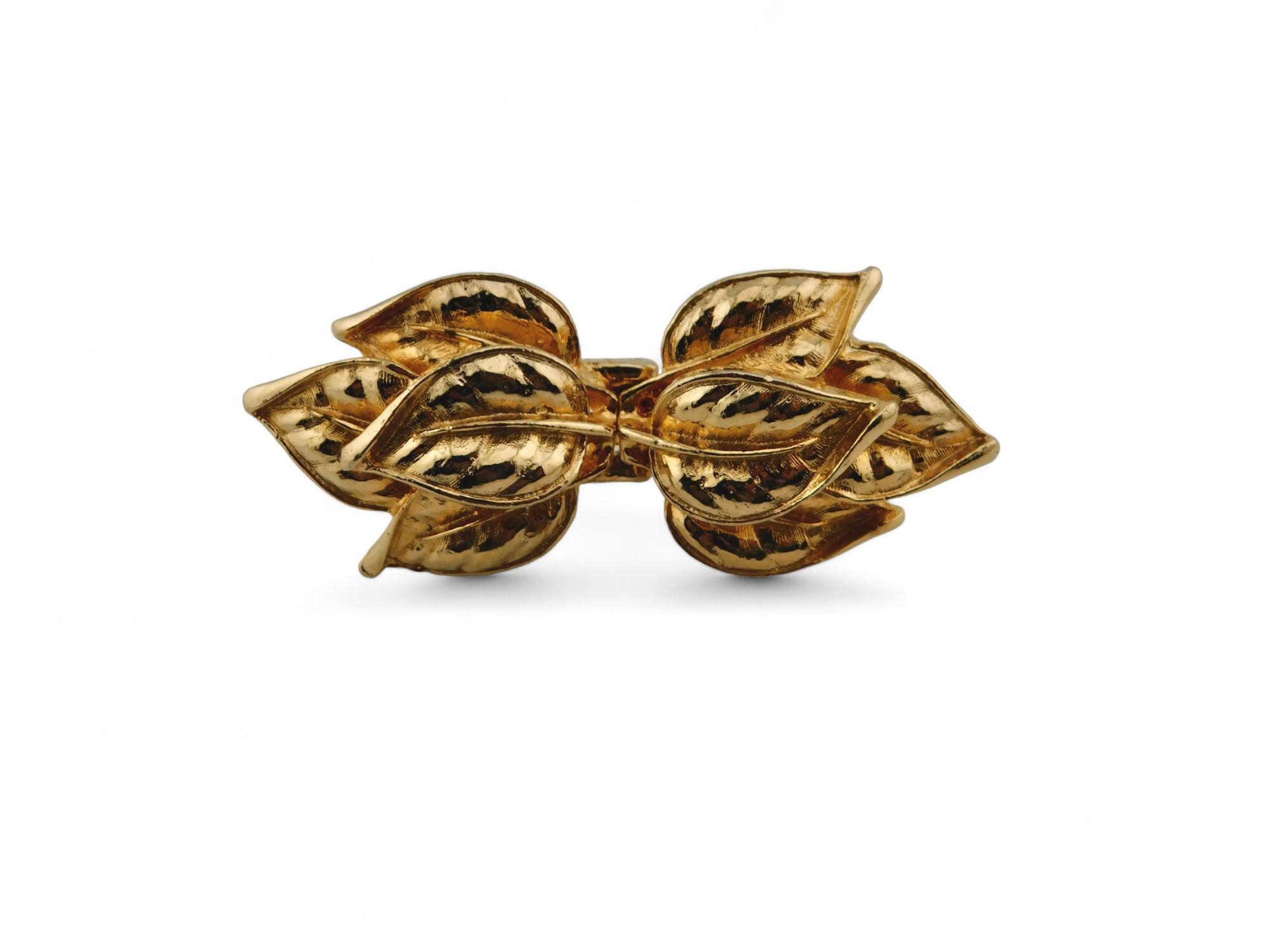 Vintage Mimi D Gold Plated Leaf Black Velvet 1976 Interlocking Belt 1976 Mimi Di N. Gold-tone Plating Leaves Buckles. - Etsy main image 4