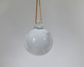 Vintage Clear Smooth Glass Ball Chandelier Pendant. Clear Solid Glass Sphere. Part, Replacement.