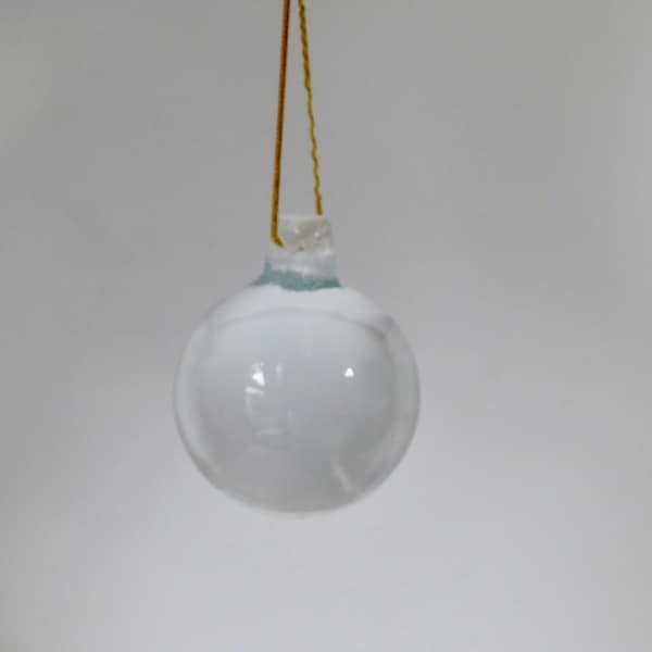 Vintage Clear Smooth Glass Ball Chandelier Pendant. Clear Solid Glass Sphere. Part, Replacement.