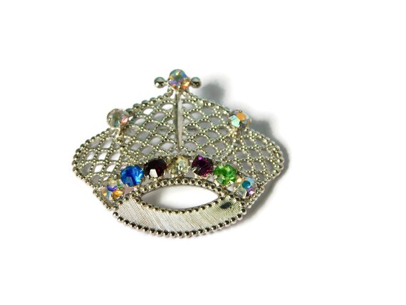 Vintage  White 14K.G.F Crown with Colorful Rhines… - image 3