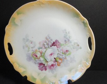 Vintage 3 Crown China Plate, Luster Floral, Made in Germany