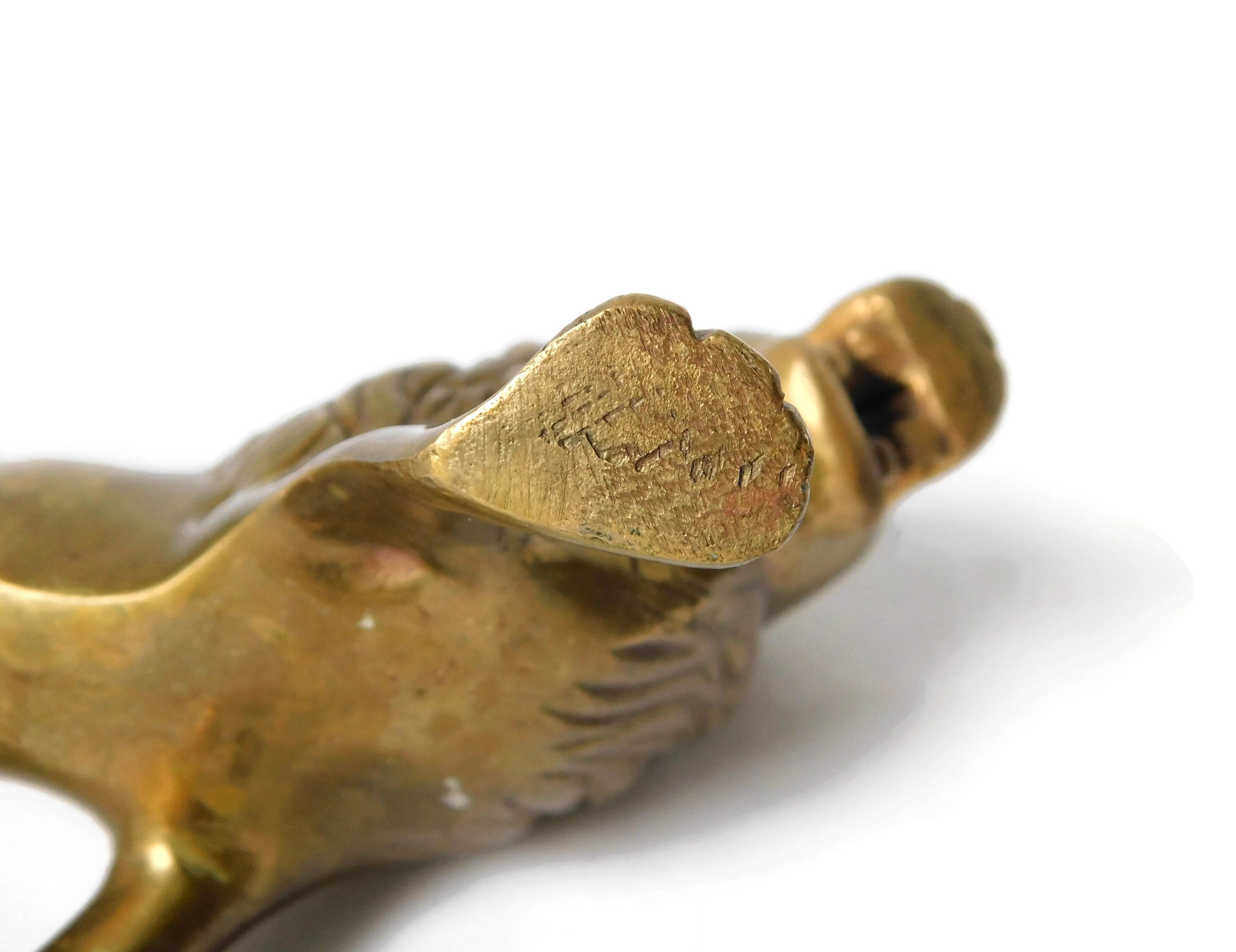 Vintage Solid Brass LION Figure. Signed - Etsy