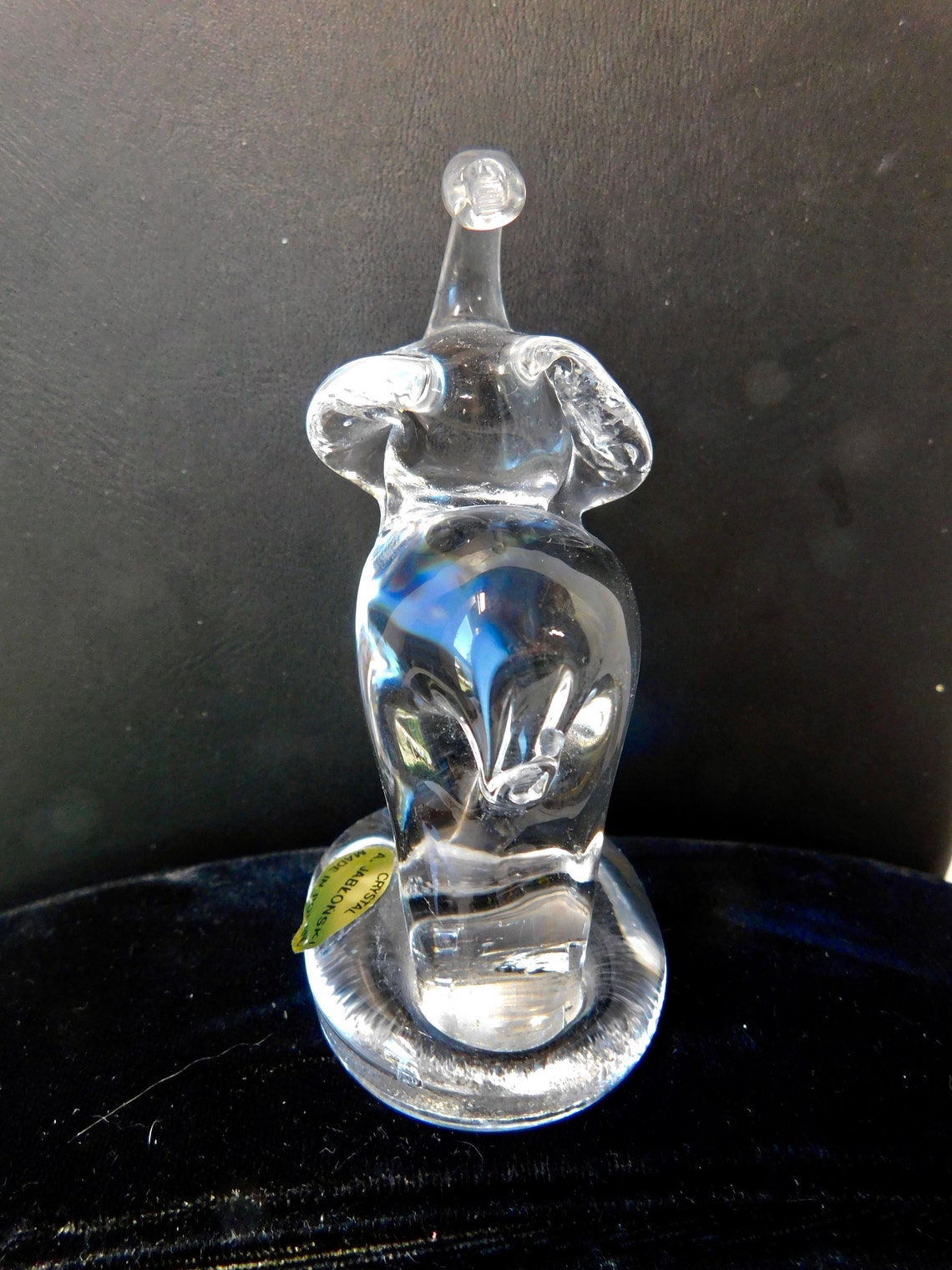 Adam Jablonski Crystal Elephant. Trunk Up. Made in Poland. Etsy