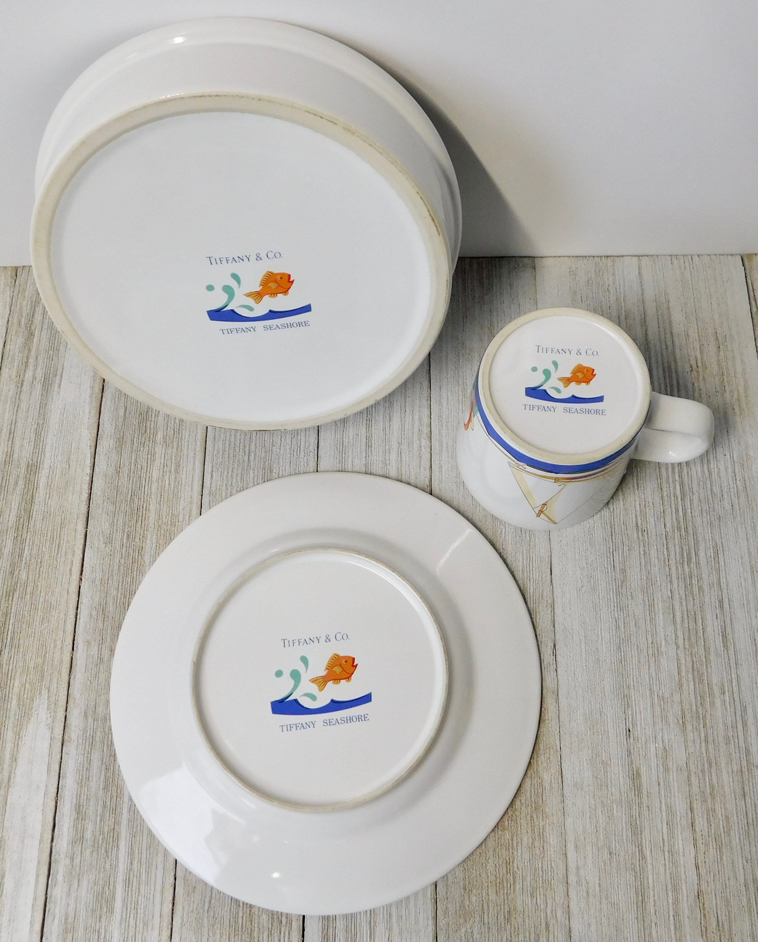 TIFFANY & Co. Tiffany Shore Bowl, Plate and Mug Child Set. - Etsy