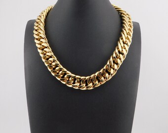 Erwin Pearl Gold tone Chunky Chain Necklace. Elegant Chain.