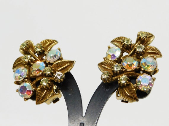 Vintage MARVELLA Gold tone with AB and Jonquil Rh… - image 3