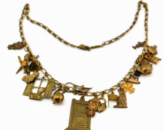 Piddling Links KINGSTON N.Y Brass Charms Necklace… - image 7