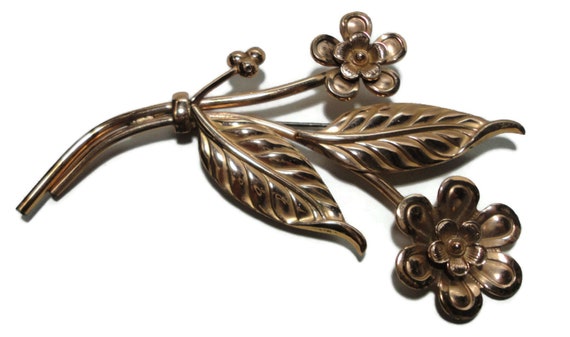 Mid-Century Coro Large Floral Bouquet  Brooch. St… - image 2