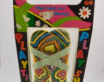 60's-70's Fun Heels. Play Time. Play Shoes. High Heels Just Like Mommy's . Original Package. Size  1 1/2- 3