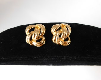 GIVENCHY Gold tone Love Knots Pierced Earrings.