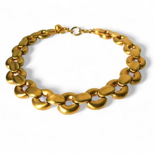 80s Gorgeous ANNE KLEIN Satin Gold Choker Necklace.