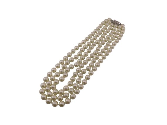 KJL Kenneth Jay Lane Faux Pearl Necklace, Rhinest… - image 7