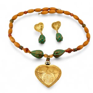 Vintage  Gorgeous LADY REMINGTON Demi-Parure Necklace and Earrings. Statement set. Gift. Rare.