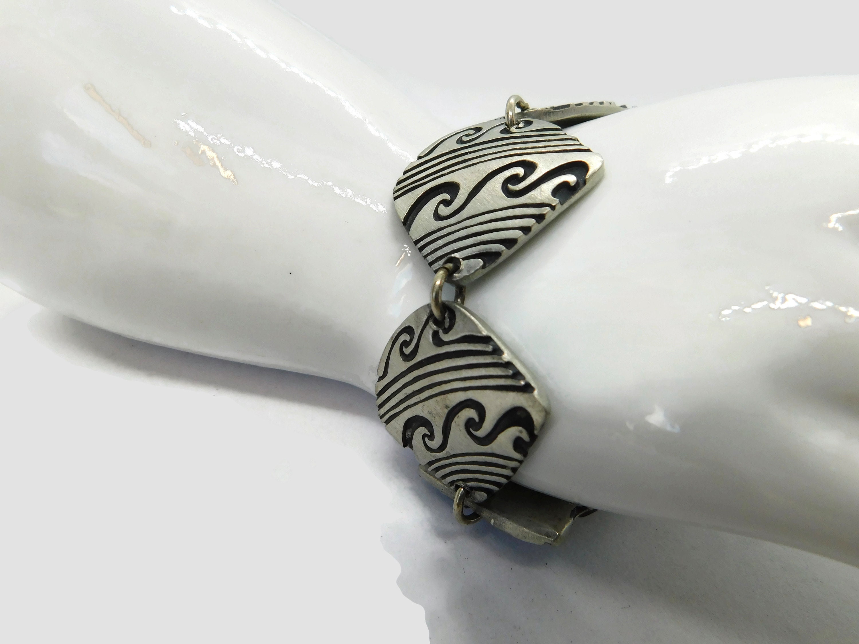 Vintage Alice Seely Pewter Links Bracelet. - Etsy
